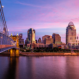 cincinnati skyline at sunset