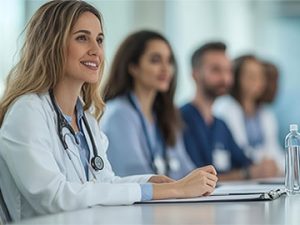 classroom with different healthcare workers